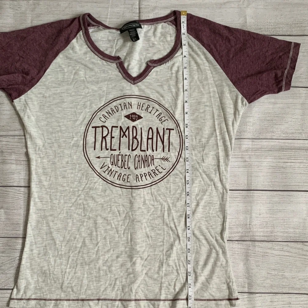 Women's Mt. Tremblant Canadian Heritage Tee - Heather Cream and Burgundy
